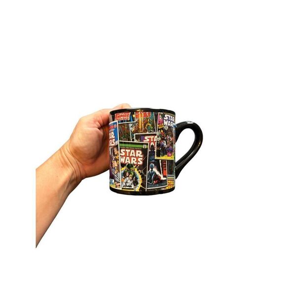 Star Wars Ceramic Mug Black Multi-Color Comic Book Design 11 oz - Picture 2 of 7